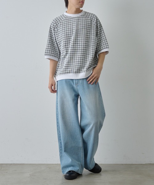 COLONY 2139(コロニートゥーワンスリーナイン)の「ジャガードビッグTシャツ(Tシャツ/カットソー・メンズ・ホワイト/ブラック・MEDIUM/LARGE)」の11枚目の写真