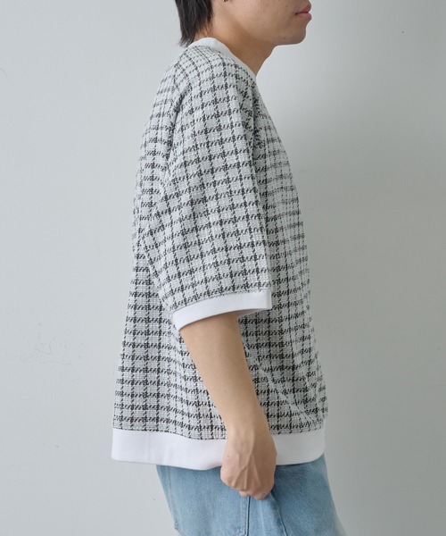COLONY 2139(コロニートゥーワンスリーナイン)の「ジャガードビッグTシャツ(Tシャツ/カットソー・メンズ・ホワイト/ブラック・MEDIUM/LARGE)」の6枚目の写真