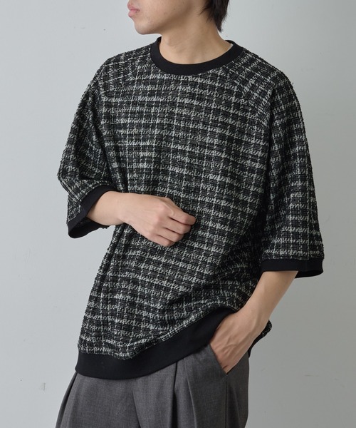 COLONY 2139(コロニートゥーワンスリーナイン)の「ジャガードビッグTシャツ(Tシャツ/カットソー・メンズ・ホワイト/ブラック・MEDIUM/LARGE)」の7枚目の写真
