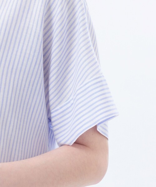 MACKINTOSH PHILOSOPHY（ﾏｯｷﾝﾄｯｼｭ ﾌｨﾛｿﾌｨｰ）の「バンドカラーリネンミックスブラウス（シャツ/ブラウス・レディース・ベージュ/ライトブルー/ブルー系その他3・38/36/34）」の9枚目の写真