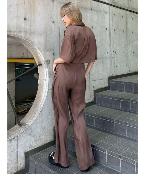 MURUA(ムルーア)の「【セットアップ対応】シャイニーシアーパンツ(その他パンツ・レディース・ライトグリーン/ブラック/アイボリー/ブラウン・1/2)」の16枚目の写真