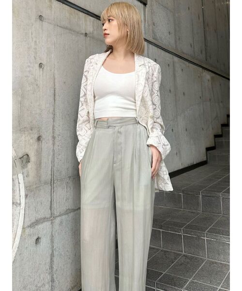 MURUA(ムルーア)の「【セットアップ対応】シャイニーシアーパンツ(その他パンツ・レディース・ライトグリーン/ブラック/アイボリー/ブラウン・1/2)」の22枚目の写真