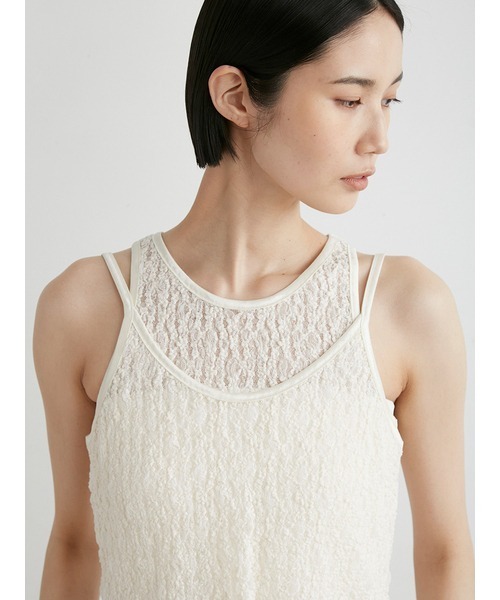 MIESROHE（ミースロエ）の「ﾚｰｽﾚｲﾔｰﾄﾞｶｯﾄTOPS（Tシャツ/カットソー 