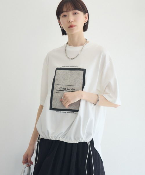 Paradise Picnic（パラダイスピクニック）の「33℃ドライタッチサマーツイードパッチプルオーバー（Tシャツ/カットソー・レディース・ブラック/ホワイト/カーキ・FREE）」の2枚目の写真