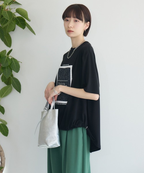 Paradise Picnic（パラダイスピクニック）の「33℃ドライタッチサマーツイードパッチプルオーバー（Tシャツ/カットソー・レディース・ブラック/ホワイト/カーキ・FREE）」の8枚目の写真