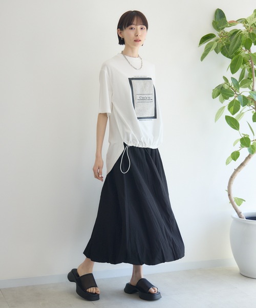 Paradise Picnic（パラダイスピクニック）の「33℃ドライタッチサマーツイードパッチプルオーバー（Tシャツ/カットソー・レディース・ブラック/ホワイト/カーキ・FREE）」の9枚目の写真