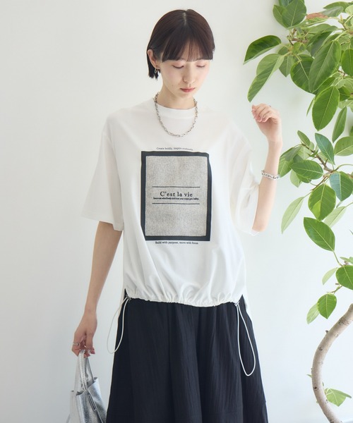 Paradise Picnic（パラダイスピクニック）の「33℃ドライタッチサマーツイードパッチプルオーバー（Tシャツ/カットソー・レディース・ブラック/ホワイト/カーキ・FREE）」の12枚目の写真