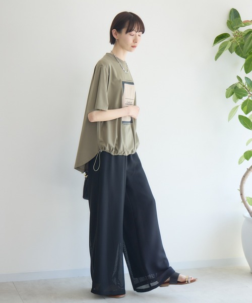 Paradise Picnic（パラダイスピクニック）の「33℃ドライタッチサマーツイードパッチプルオーバー（Tシャツ/カットソー・レディース・ブラック/ホワイト/カーキ・FREE）」の15枚目の写真