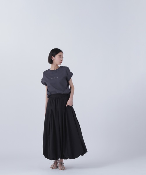 NATURAL BEAUTY BASIC（ナチュラルビューティーベーシック）の「◇切替スリーブロゴＴシャツ（Tシャツ/カットソー・レディース・オフホワイト/ブラウン/チャコールグレー・FREE）」の12枚目の写真