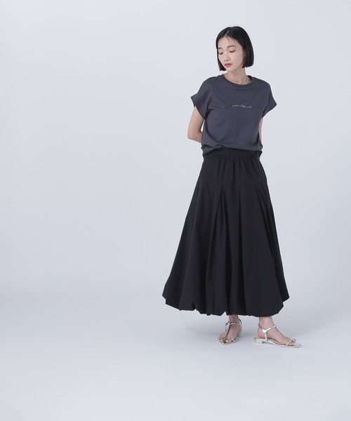 NATURAL BEAUTY BASIC（ナチュラルビューティーベーシック）の「◇切替スリーブロゴＴシャツ（Tシャツ/カットソー・レディース・オフホワイト/ブラウン/チャコールグレー・FREE）」の14枚目の写真