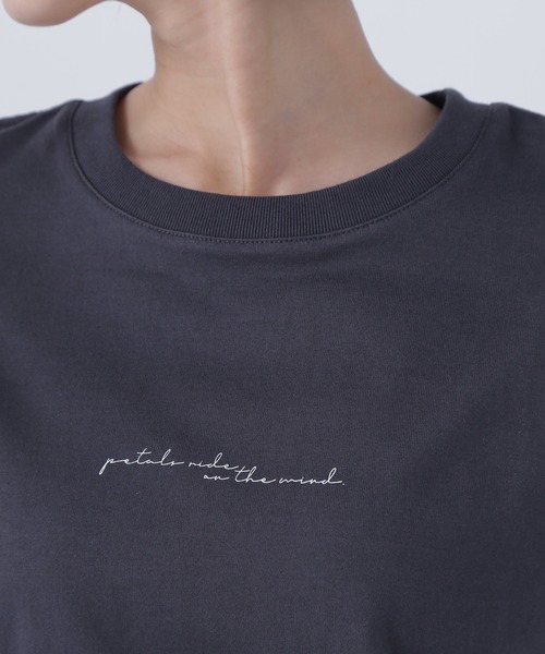 NATURAL BEAUTY BASIC（ナチュラルビューティーベーシック）の「◇切替スリーブロゴＴシャツ（Tシャツ/カットソー・レディース・オフホワイト/ブラウン/チャコールグレー・FREE）」の19枚目の写真