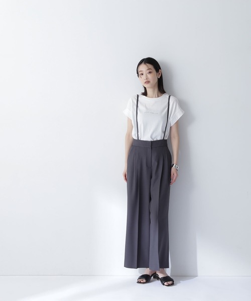 NATURAL BEAUTY BASIC（ナチュラルビューティーベーシック）の「◇切替スリーブロゴＴシャツ（Tシャツ/カットソー・レディース・オフホワイト/ブラウン/チャコールグレー・FREE）」の10枚目の写真