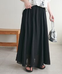 【WEB限定】シアーギャザーフレアスカート