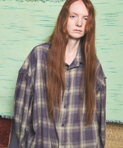 【新品】メゾンスペシャル Cut Off Ombre Check Shirt/1 新品】メゾンスペシャル Cut Off Ombre Check Shirt/1 - メルカリ