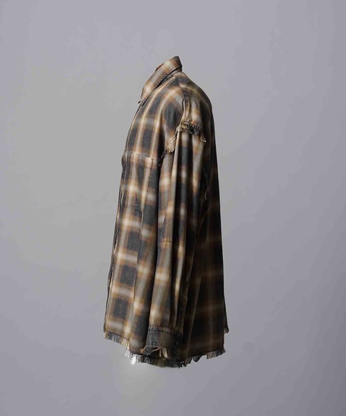 【新品】メゾンスペシャル Cut Off Ombre Check Shirt/1 新品】メゾンスペシャル Cut Off Ombre Check Shirt/1 - メルカリ