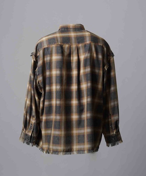 MAISON SPECIAL(メゾンスペシャル)の「《UNISEX》Prime-Over Cut Off Ombre Check Shirt/プライムオーバーカットオフオンブレチェックシャツ【MAISON SPECIAL/メゾンスペシャル】(シャツ/ブラウス・メンズ・ブラック/ホワイト/ブルー・1/2)」の17枚目の写真