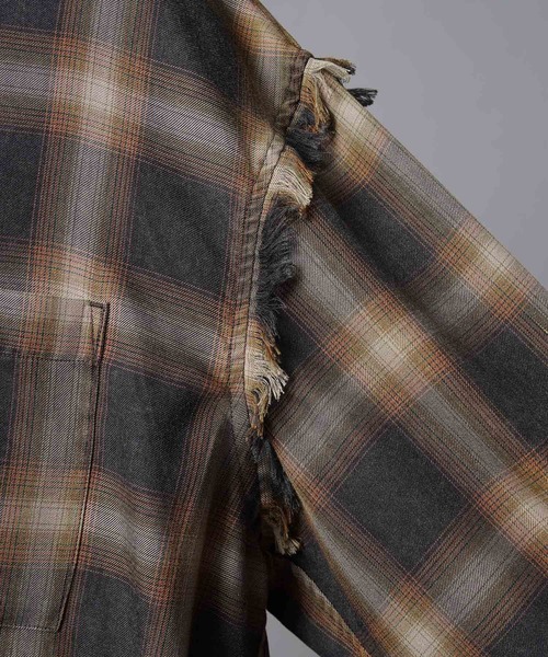 【新品】メゾンスペシャル Cut Off Ombre Check Shirt/1 UNISEX》Prime-Over Cut Off Ombre Check Shirt/プライム