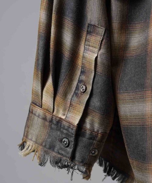 UNISEX》Prime-Over Cut Off Ombre Check Shirt/プライムオーバー