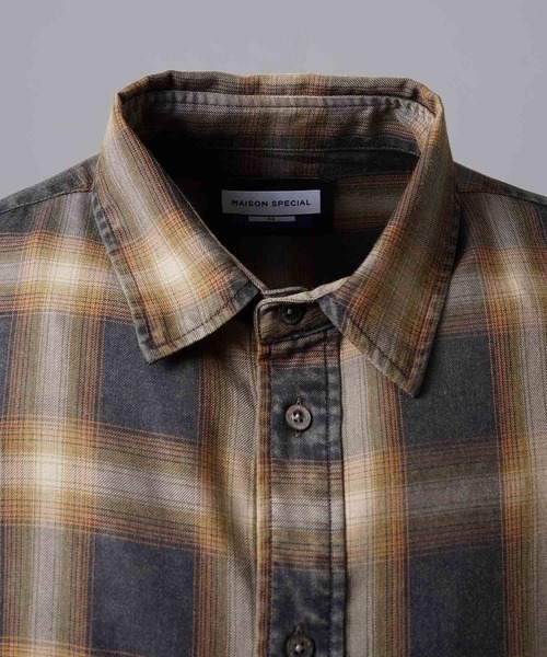 UNISEX》Prime-Over Cut Off Ombre Check Shirt/プライム