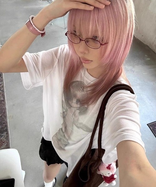 ViViDAY（ビビデー）の「ビッグシルエットデザイン天使プリント透け半袖ｔシャツ（Tシャツ/カットソー・レディース・ホワイト/グレー・M）」の15枚目の写真