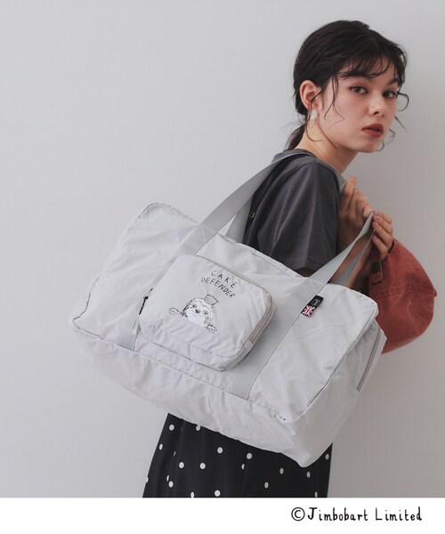 OPAQUE.CLIP（オペークドットクリップ）の「【ジムボバートコラボ】ポケッタブルトラベルビッグボストンバッグ（ボストンバッグ・レディース・グレー/ブラック/ライトブルー/ピンク系・00）」の9枚目の写真