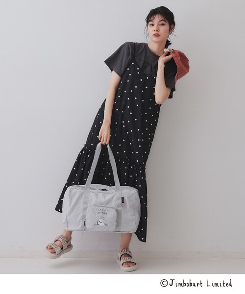 OPAQUE.CLIP（オペークドットクリップ）の「【ジムボバートコラボ】ポケッタブルトラベルビッグボストンバッグ（ボストンバッグ・レディース・グレー/ブラック/ライトブルー/ピンク系・00）」の10枚目の写真
