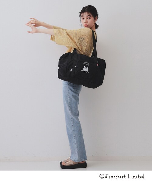 OPAQUE.CLIP（オペークドットクリップ）の「【ジムボバートコラボ】ポケッタブルトラベルビッグボストンバッグ（ボストンバッグ・レディース・グレー/ブラック/ライトブルー/ピンク系・00）」の13枚目の写真