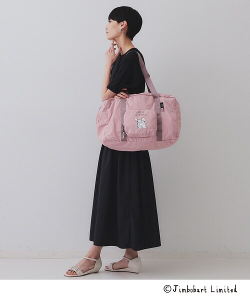 OPAQUE.CLIP（オペークドットクリップ）の「【ジムボバートコラボ】ポケッタブルトラベルビッグボストンバッグ（ボストンバッグ・レディース・グレー/ブラック/ライトブルー/ピンク系・00）」の15枚目の写真