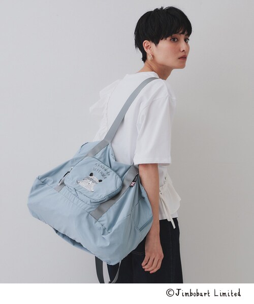 OPAQUE.CLIP（オペークドットクリップ）の「【ジムボバートコラボ】ポケッタブルトラベルビッグボストンバッグ（ボストンバッグ・レディース・グレー/ブラック/ライトブルー/ピンク系・00）」の17枚目の写真