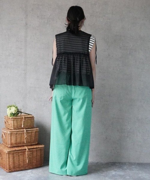SELECT LEVERY(セレクトリベリー)の「チュールギャザーリボンベスト(ベスト・レディース・ブラック/ナチュラル・MEDIUM)」の20枚目の写真