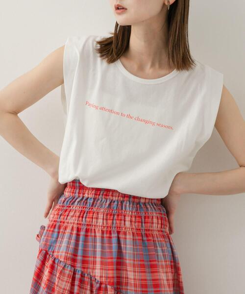 SENSE OF PLACE by URBAN RESEARCH（センスオブプレイスバイアーバンリサーチ）の「ショルダータックグラフィックTシャツ（Tシャツ/カットソー・レディース・ネイビー/オフホワイト/ライトグレー・ONE）」の2枚目の写真