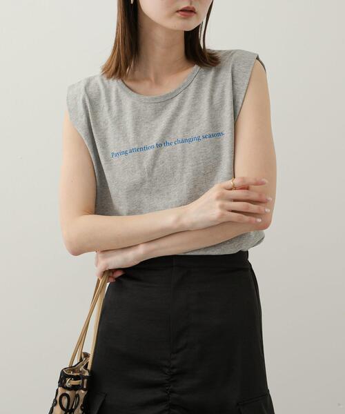 SENSE OF PLACE by URBAN RESEARCH（センスオブプレイスバイアーバンリサーチ）の「ショルダータックグラフィックTシャツ（Tシャツ/カットソー・レディース・ネイビー/オフホワイト/ライトグレー・ONE）」の3枚目の写真