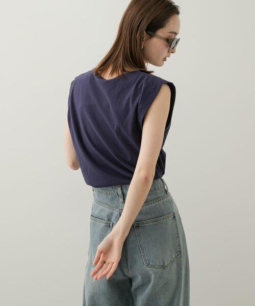 SENSE OF PLACE by URBAN RESEARCH（センスオブプレイスバイアーバンリサーチ）の「ショルダータックグラフィックTシャツ（Tシャツ/カットソー・レディース・ネイビー/オフホワイト/ライトグレー・ONE）」の7枚目の写真