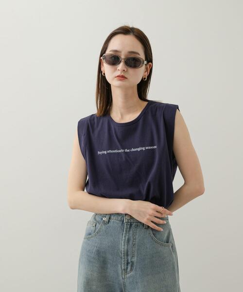 SENSE OF PLACE by URBAN RESEARCH（センスオブプレイスバイアーバンリサーチ）の「ショルダータックグラフィックTシャツ（Tシャツ/カットソー・レディース・ネイビー/オフホワイト/ライトグレー・ONE）」の8枚目の写真