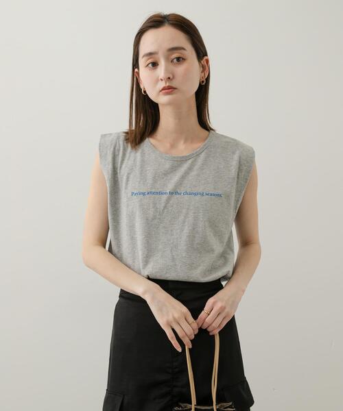 SENSE OF PLACE by URBAN RESEARCH（センスオブプレイスバイアーバンリサーチ）の「ショルダータックグラフィックTシャツ（Tシャツ/カットソー・レディース・ネイビー/オフホワイト/ライトグレー・ONE）」の16枚目の写真