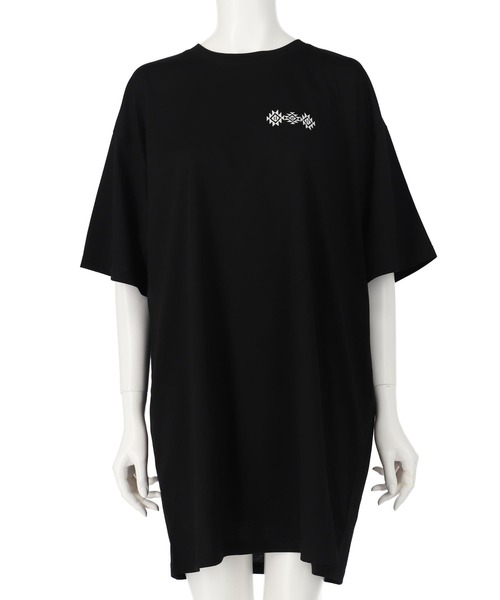 anap mimpi（アナップミンピ）の「BOHO Dream catcher メッセージ プリント ビッグ Tシャツ ワンピース（ワンピース・レディース・キナリ/ブラック・FREE）」の19枚目の写真