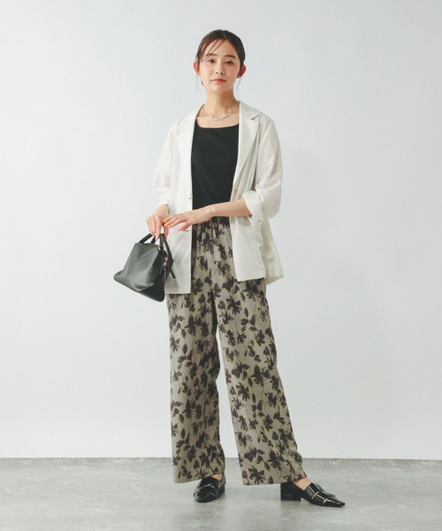 GLOBAL WORK（グローバルワーク）の「楊柳イージー柄パンツ/492315（その他パンツ・レディース・グレイッシュベージュ/ブラック系その他3/その他3/グリーン系その他2・LARGE/MEDIUM）」の5枚目の写真