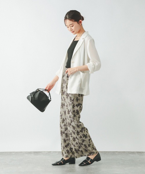 GLOBAL WORK（グローバルワーク）の「楊柳イージー柄パンツ/492315（その他パンツ・レディース・グレイッシュベージュ/ブラック系その他3/その他3/グリーン系その他2・LARGE/MEDIUM）」の6枚目の写真