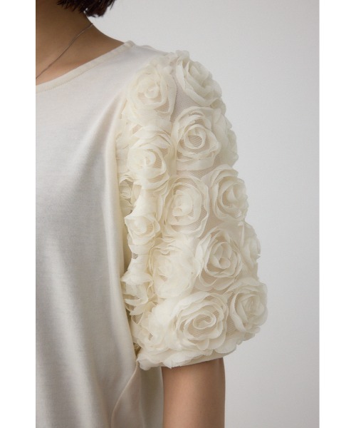 AZUL by moussy(アズールバイマウジー)の「ソデチュールトップス(Tシャツ/カットソー・レディース・ライトブルー/ブラック/オフホワイト・FREE)」の11枚目の写真