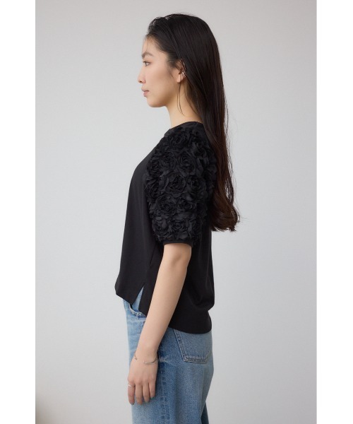 AZUL by moussy(アズールバイマウジー)の「ソデチュールトップス(Tシャツ/カットソー・レディース・ライトブルー/ブラック/オフホワイト・FREE)」の17枚目の写真