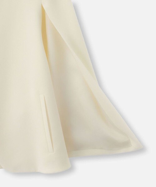 現行＊極美品【ルルウィルビー】ノーカラージャケット ケープ オフホワイト 2 trim_ofalv_item3c7957a49a5011e