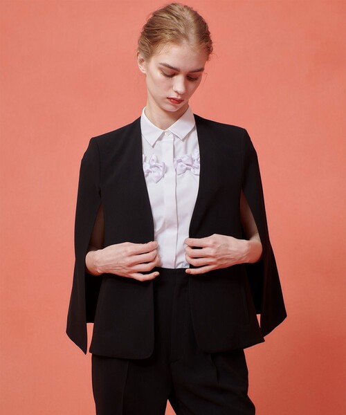 ◇ 【LOULOU WILLOUGHBY】リトルブラックケープジャケット（ノー