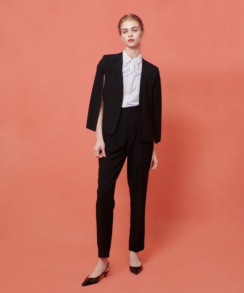 ルルウィルビー 24年モデル リトルブラックケープジャケット 黒 2 LOULOU WILLOUGHBY】◇リトルブラックケープジャケット（ノー