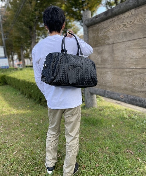REGiSTA（レジスタ）の「REGiSTA Intrecciato Boston Bag（ボストンバッグ・メンズ・ダークブラウン/ブラック・FREE）」の11枚目の写真