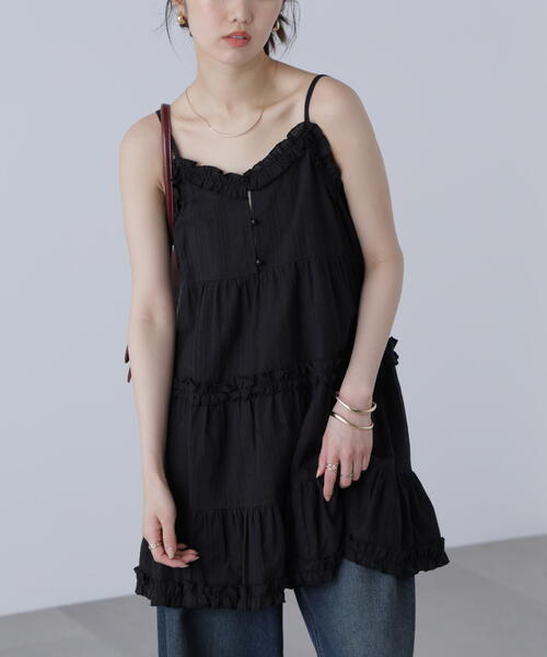 関税/送料込◆Moira コットン ミディ プリーツ ワンピース セール】◇コットンティアードキャミミニワンピース（ワンピース