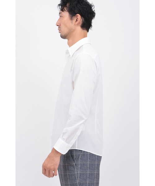 HIGH STREET(ハイストリート)の「4WAYコンフォートレギュラーカラーシャツ(ビジネスシャツ・メンズ・アイボリー/ブラック・L/M/LL/S)」の11枚目の写真