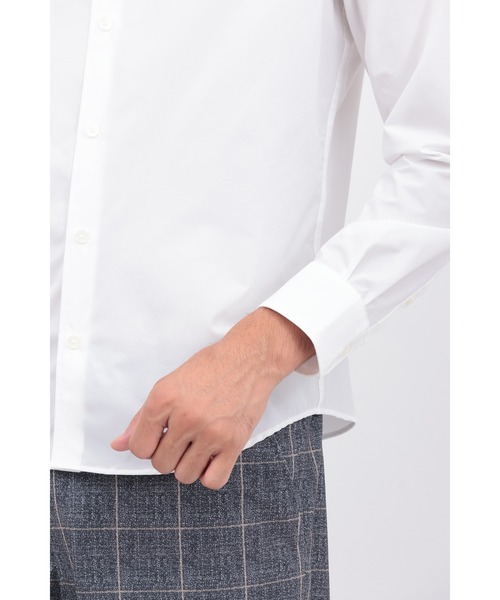 HIGH STREET(ハイストリート)の「4WAYコンフォートレギュラーカラーシャツ(ビジネスシャツ・メンズ・アイボリー/ブラック・L/M/LL/S)」の7枚目の写真