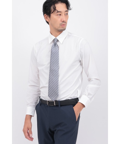 HIGH STREET(ハイストリート)の「4WAYコンフォートレギュラーカラーシャツ(ビジネスシャツ・メンズ・アイボリー/ブラック・L/M/LL/S)」の12枚目の写真