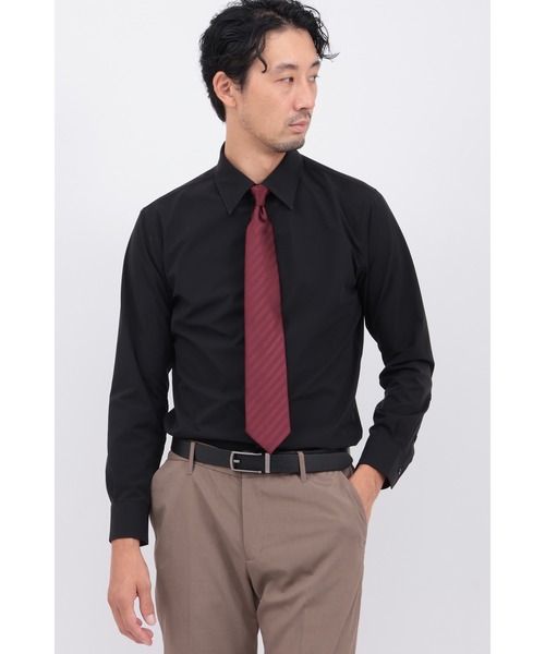 HIGH STREET(ハイストリート)の「4WAYコンフォートレギュラーカラーシャツ(ビジネスシャツ・メンズ・アイボリー/ブラック・L/M/LL/S)」の6枚目の写真