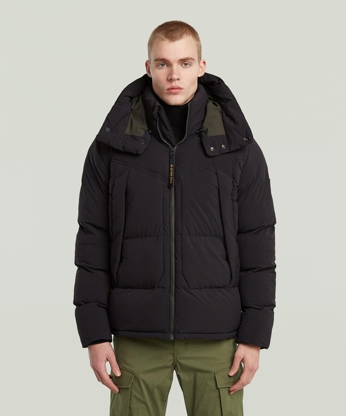 G-STAR（ジースター）の「G-WHISTLER PADDED HOODED JACKET 2.0/撥水中綿フードジャケット/フード取り外し可能（ダウンジャケット/コート・メンズ・ダークブラック・X-SMALL/SMALL/MEDIUM/LARGE/X-LARGE）」の2枚目の写真